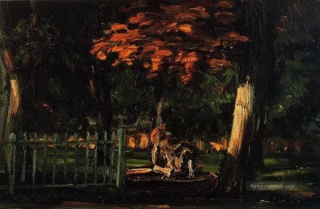 Der Löwe und das Becken bei Jas de Bouffan Paul Cezanne Ölgemälde